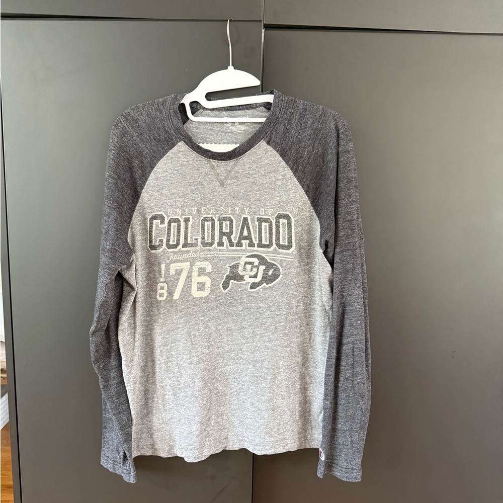 University of Colorado Gray Raglan Long Sleeve Tee